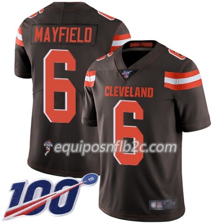 Camiseta Hombre NFL Cleveland Browns Baker Mayfield 6 Nike Marrón I 100th